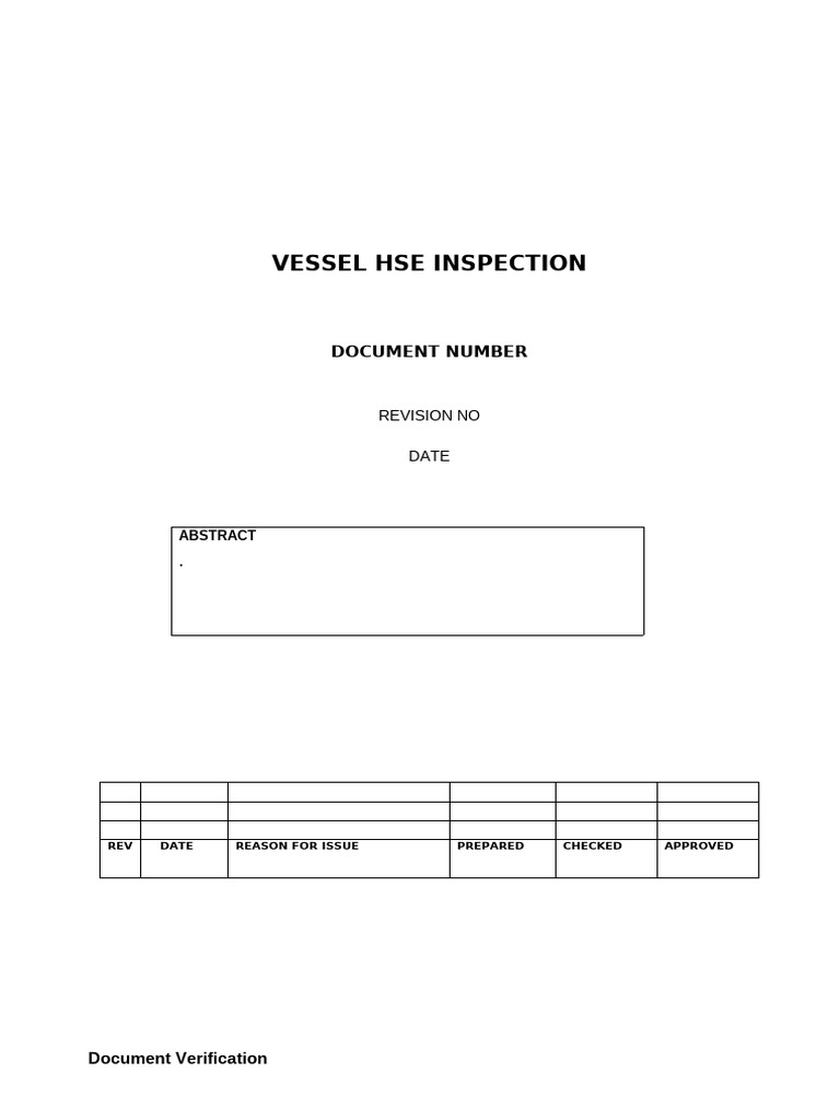 Vessel HSE Inspection checklist | PDF | Personal Protective Equipment ...