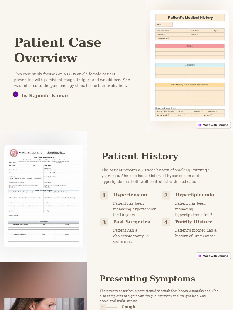 Patient Case Overview | PDF | Tuberculosis | Pneumonia