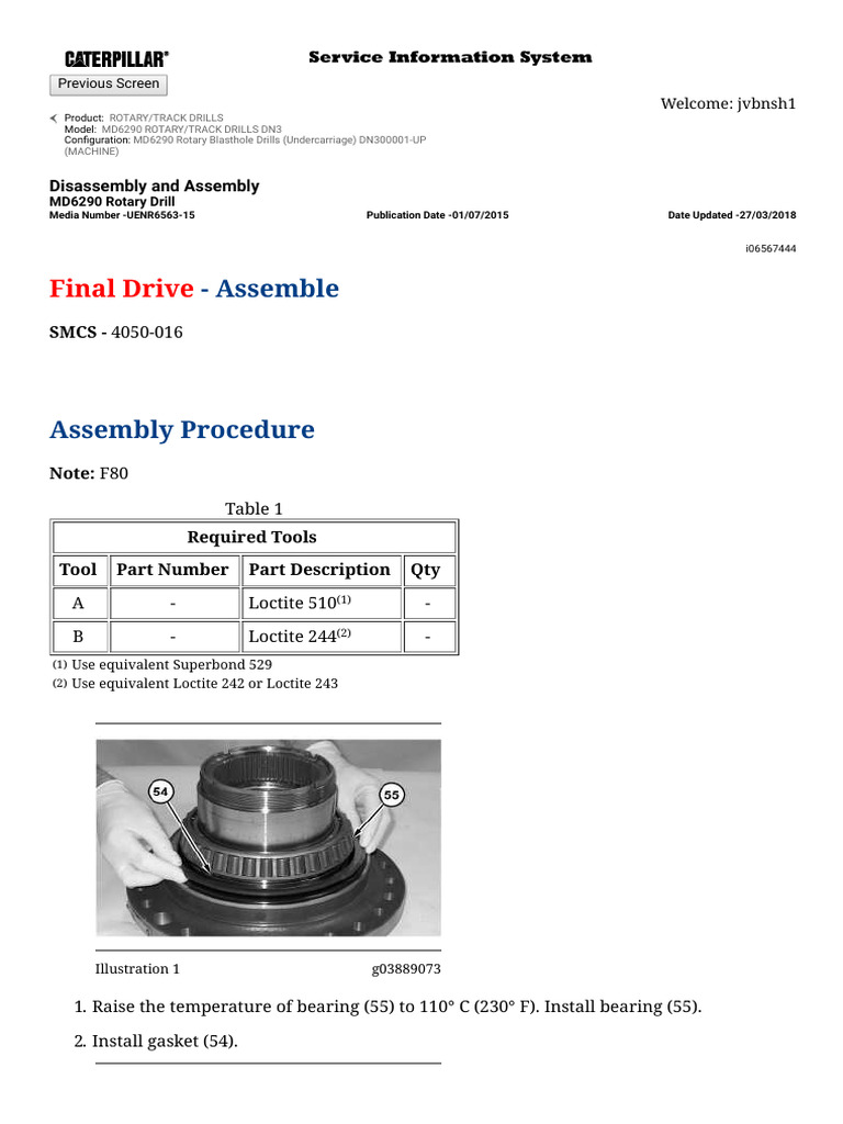MD6290 Rotary Drill Assembly Guide | PDF | Gear | Nut (Hardware)