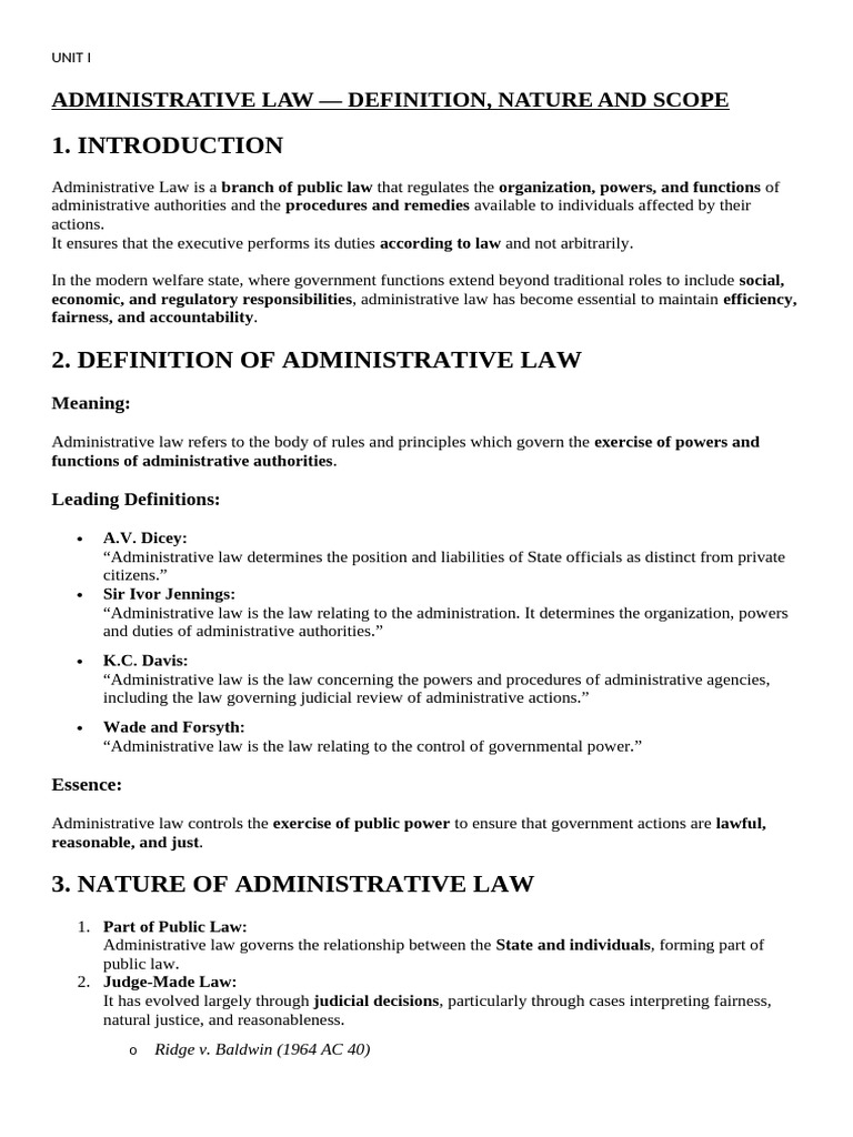 Administrative Law Full New | PDF | Rule Of Law | Administrative Law