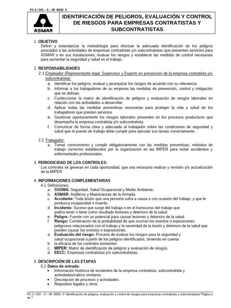 Identificación y Control de Riesgos Laborales | PDF | Seguridad y salud ...
