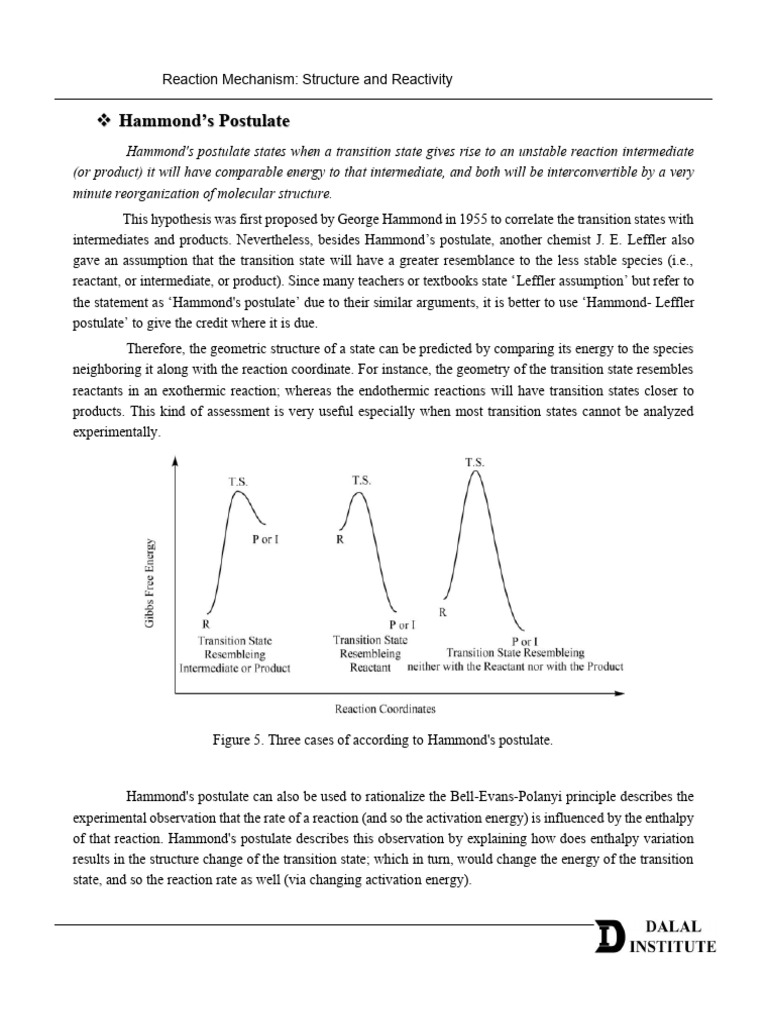 Hammond's Postulate Explained | PDF | Unit Processes | Chemical Reactions