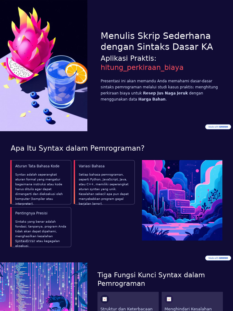 Menulis Skrip Sederhana Dengan Sintaks Dasar KA | PDF