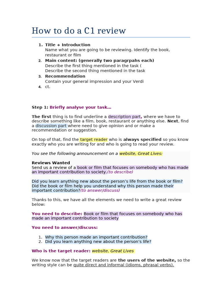 C1 Review Guide: Writing Tips | PDF | Nelson Mandela