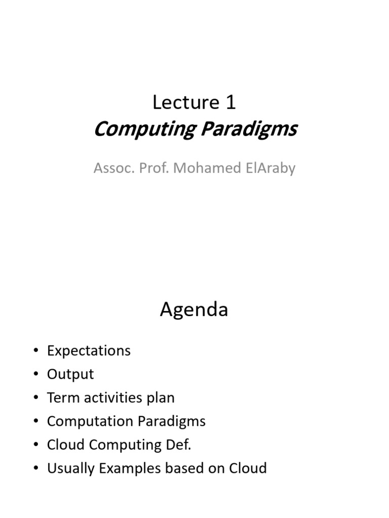 Introduction to Cloud Computing Paradigms | PDF
