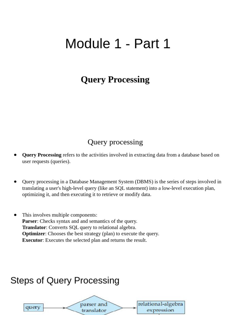Query Processing in DBMS Explained | PDF | Database Index | Parsing