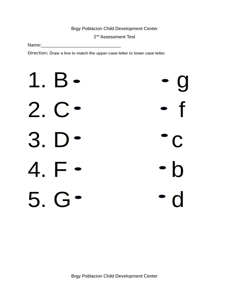 Brgy Poblacion Child Development Test | PDF