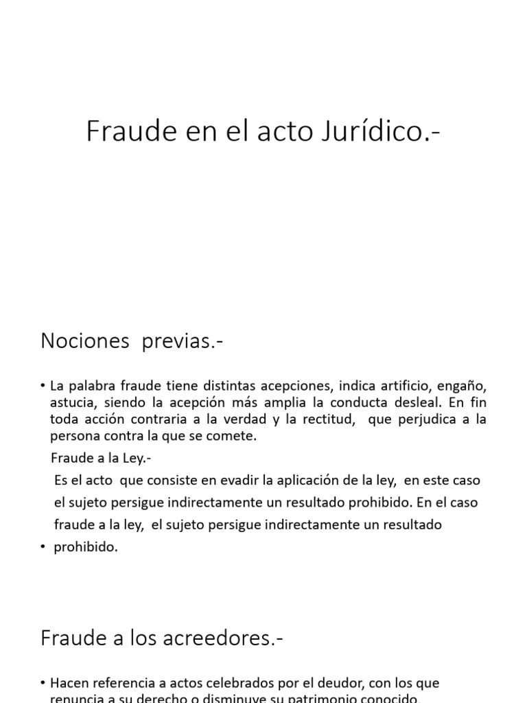 Fraude en Actos Jurídicos y Acción Pauliana | PDF | Bienes (Ley) | Fraude