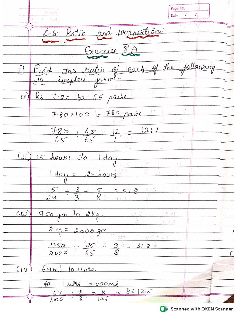 L - 8 Ratio and Proportion | PDF