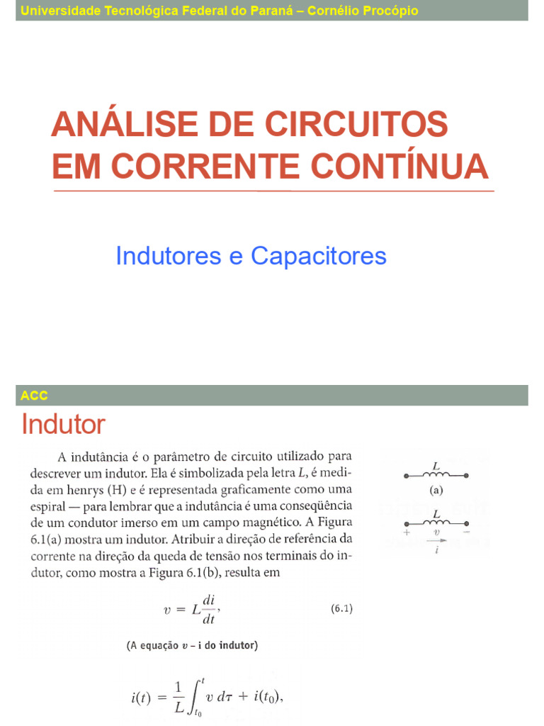 Análise de Circuitos CC: Indutores e Capacitores | PDF