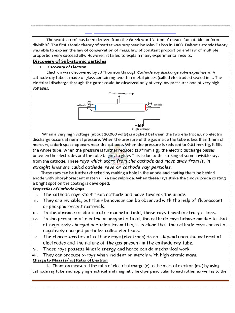 Structure of Atom | PDF | Emission Spectrum | Electromagnetic Radiation