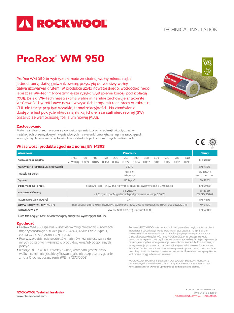 Rw-Ti Pds Prorox WM 950 Wrtech - PL | PDF