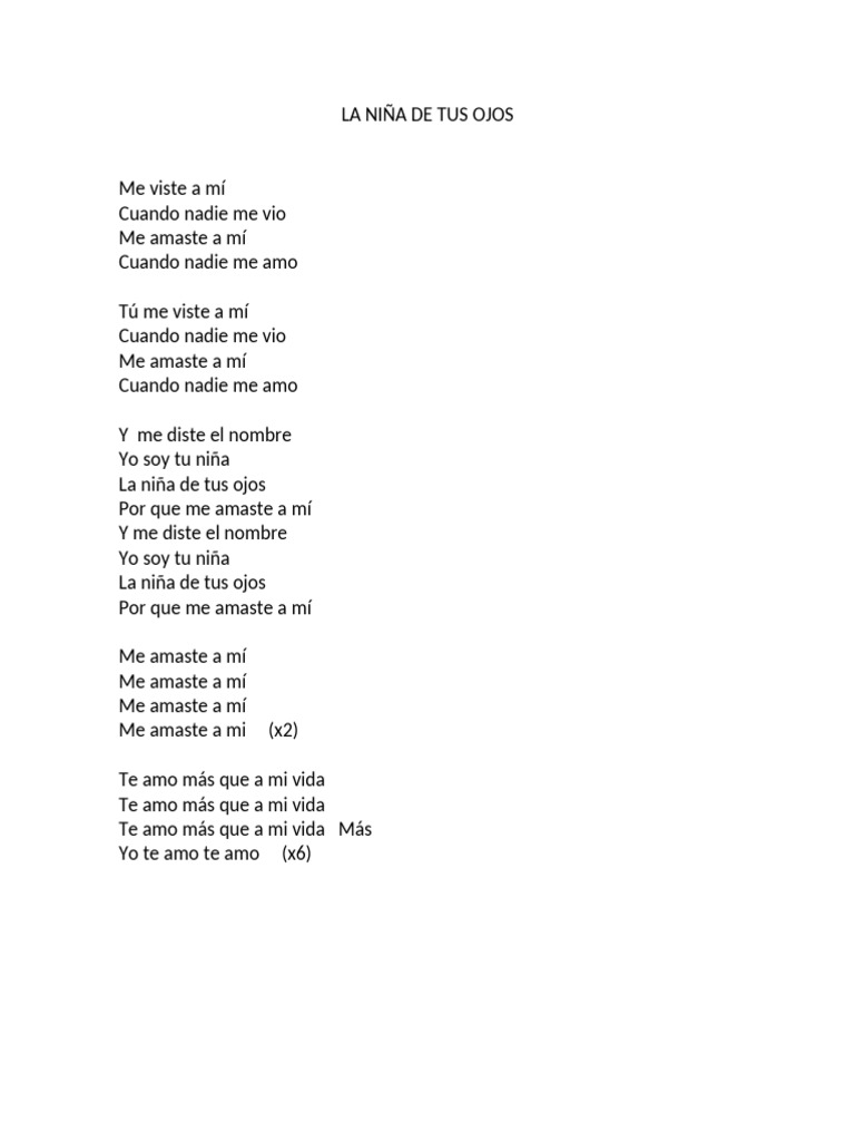 Canto - La Niña de Tus Ojos | PDF