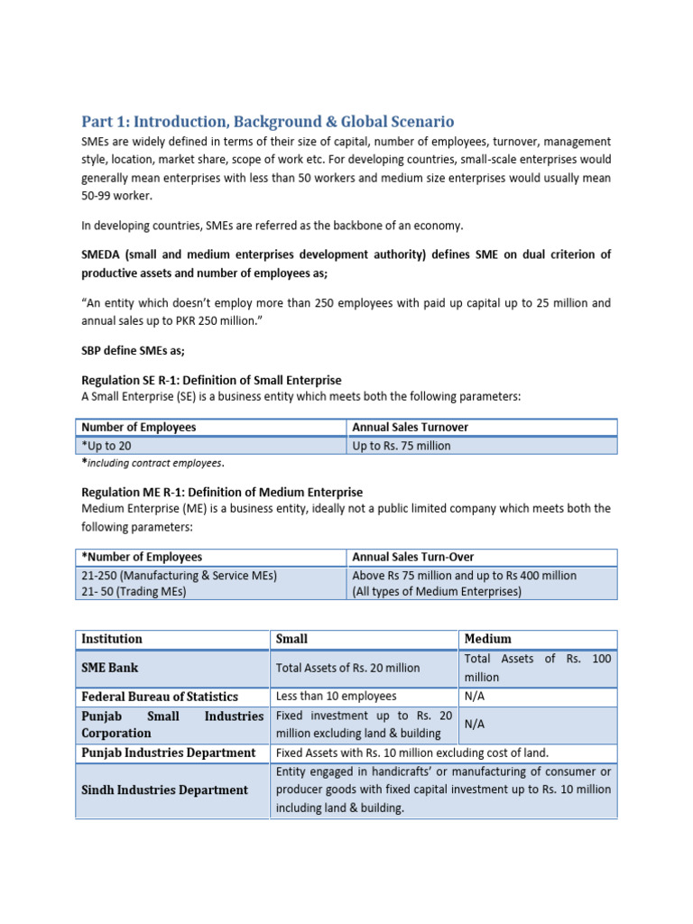 Understanding SMEs: Definitions and Impact | PDF | Loans | Debt