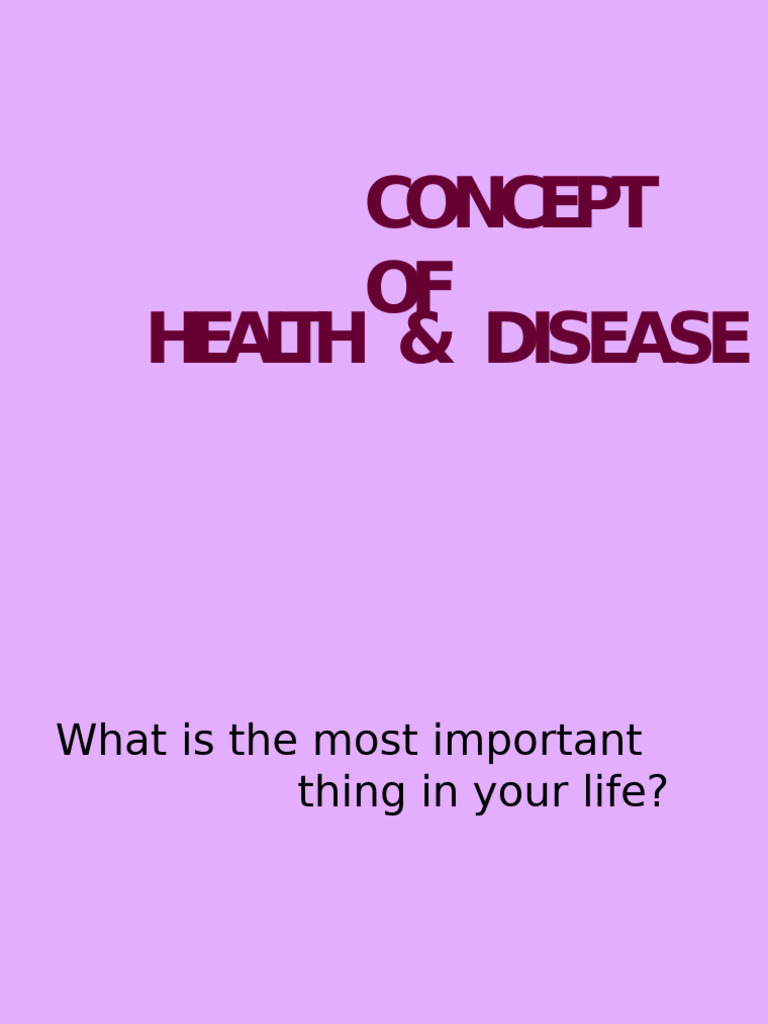 Understanding Health and Disease Concepts | PDF | Well Being | Quality ...