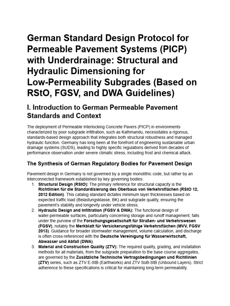 German PICP Design for Low-Permeability Soils | PDF | Porosity | Earth ...