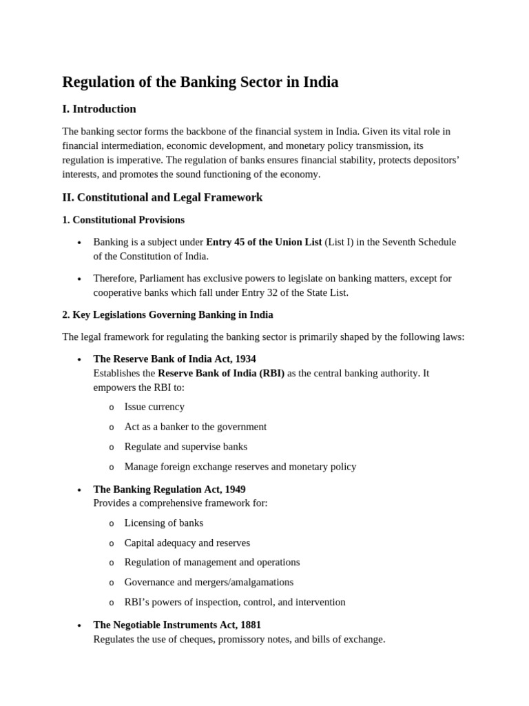 Banking Regulation in India Explained | PDF | Banks | Reserve Bank Of India