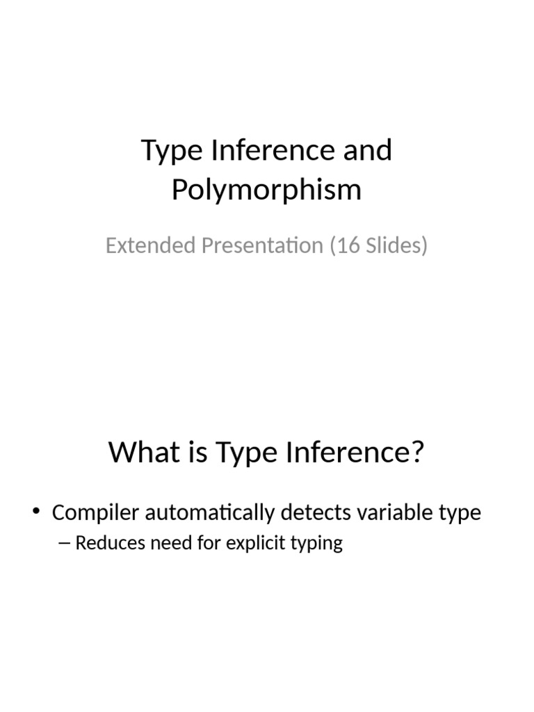 Extended Type Inference Polymorphism | PDF