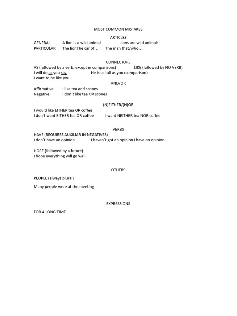 Most Common Mistakes | PDF