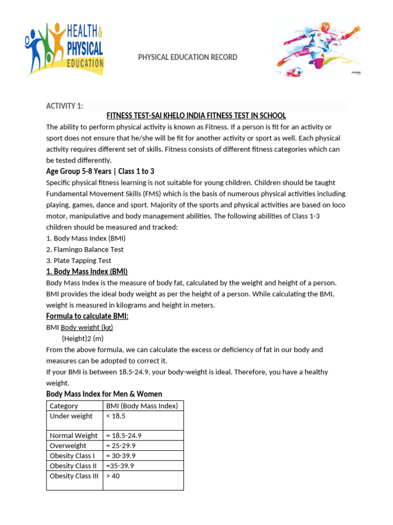 Fitness All The Students | PDF | Body Mass Index | Human Body Weight