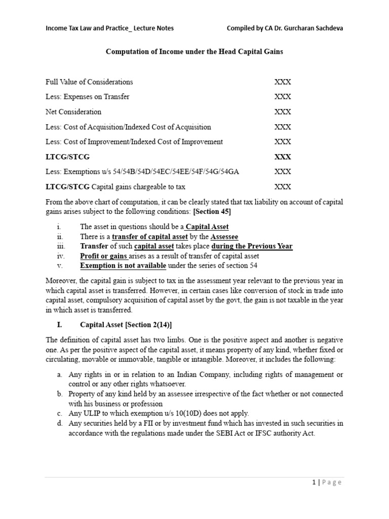 Capital Gains Tax Computation Guide | PDF | Capital Gains Tax | Expense