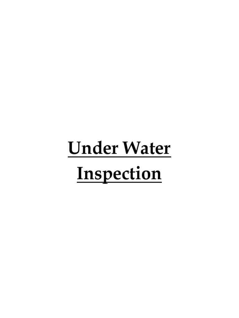 Under Water Inspection | PDF