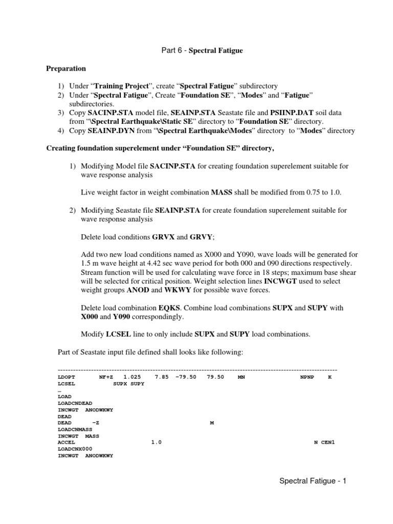 Spectral Fatigue Analysis Setup Guide | PDF | Frequency | Fatigue ...