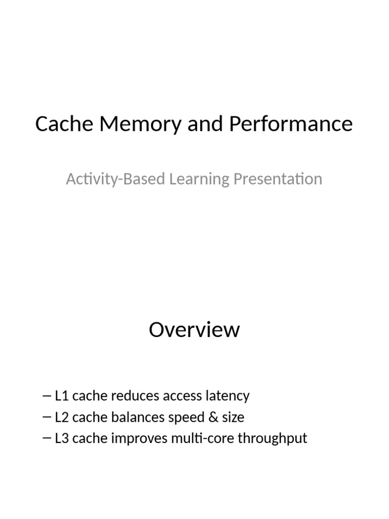 Cache Memory and Performance | PDF