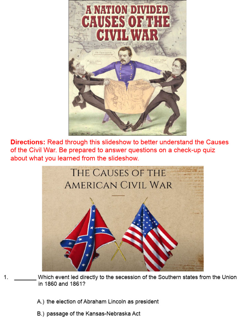 Published (00) Causes of The Civil War Notes Slideshow (Updated - 2022 ...