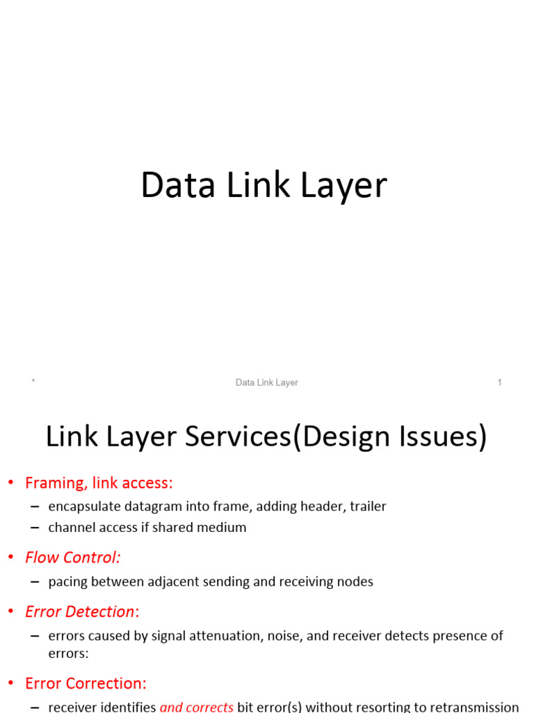 Data Link Layer: Error Detection & Correction | PDF | Error Detection ...