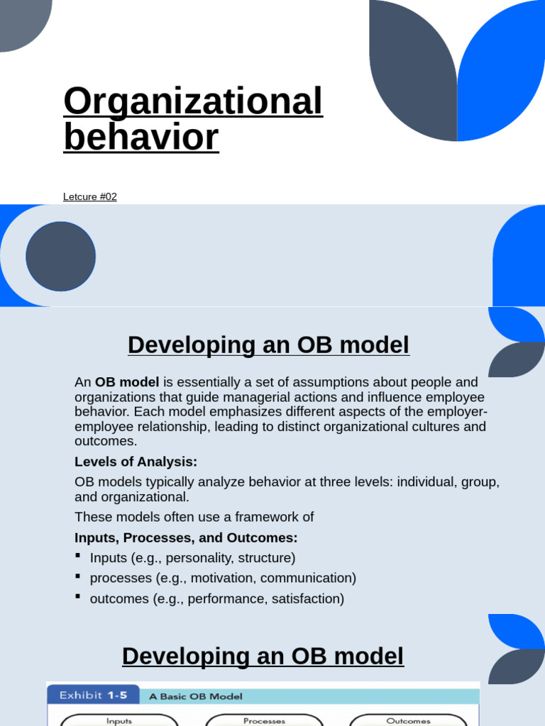 Understanding Organizational Behavior Models | PDF | Employment | Job ...