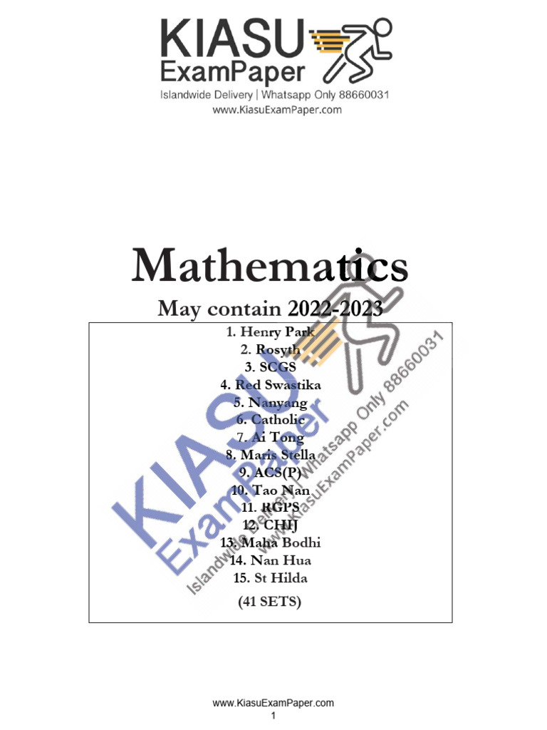2024 Primary 1 Math Schools List | PDF