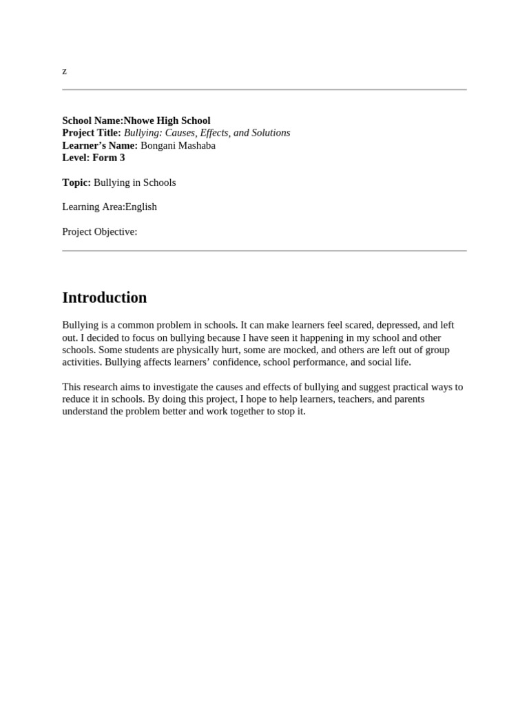 Bullying in Schools: Causes and Solutions | PDF | Bullying | Cyberbullying