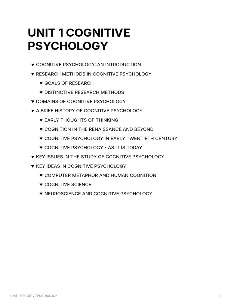 Introduction to Cognitive Psychology | PDF