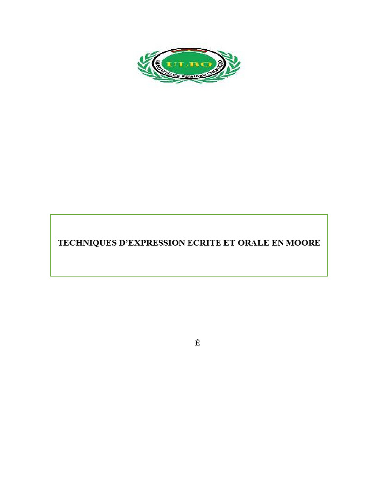 Techniques d'expression en moore | PDF | Langue à tons | Orthographie