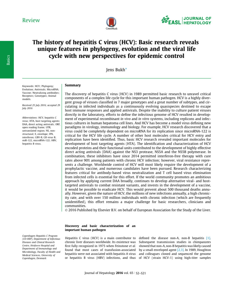 History and Research on Hepatitis C Virus | PDF | Hepatitis C Virus | Virus