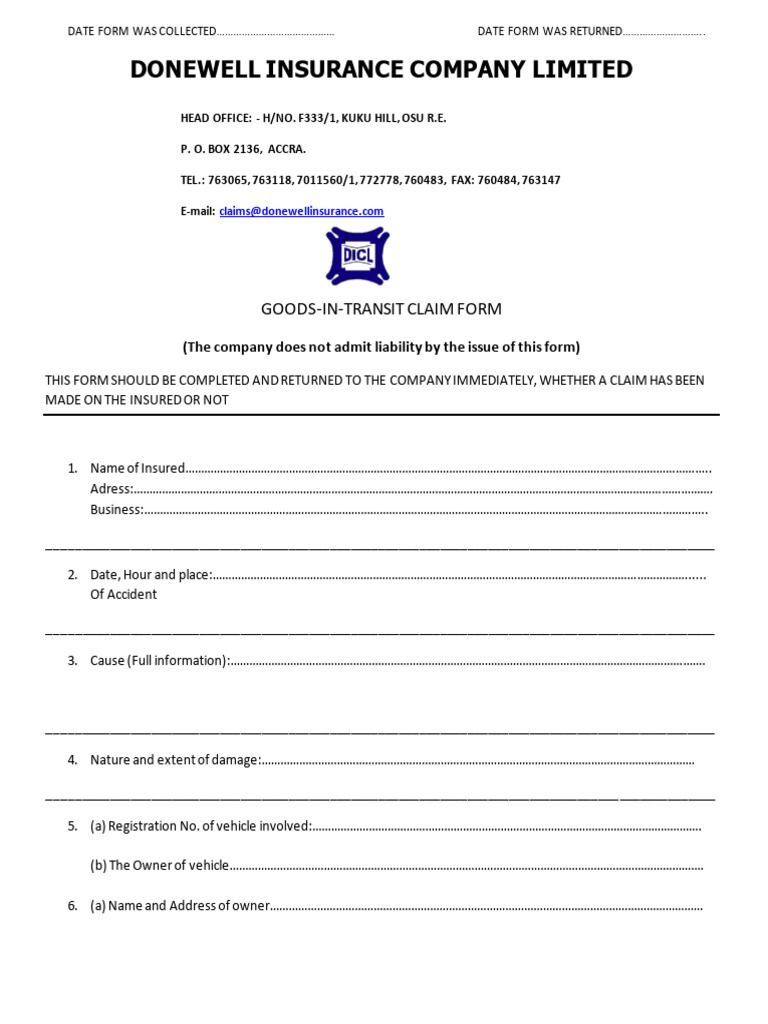 Goods-in-Transit Claim Form | PDF | Chess Theory | Chess