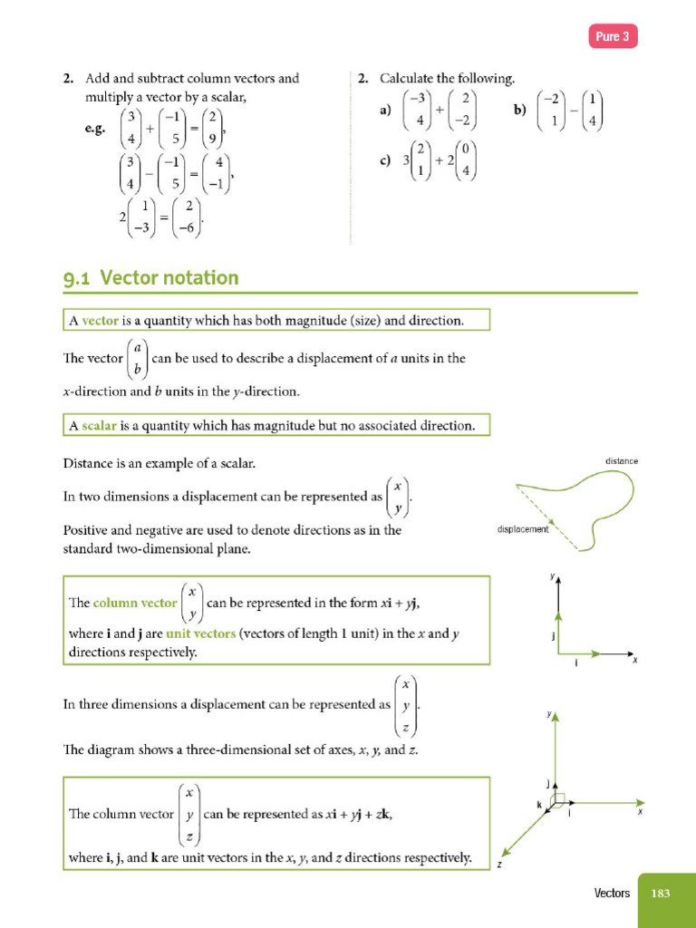 Lesson 1 Vectors Worksheet | PDF