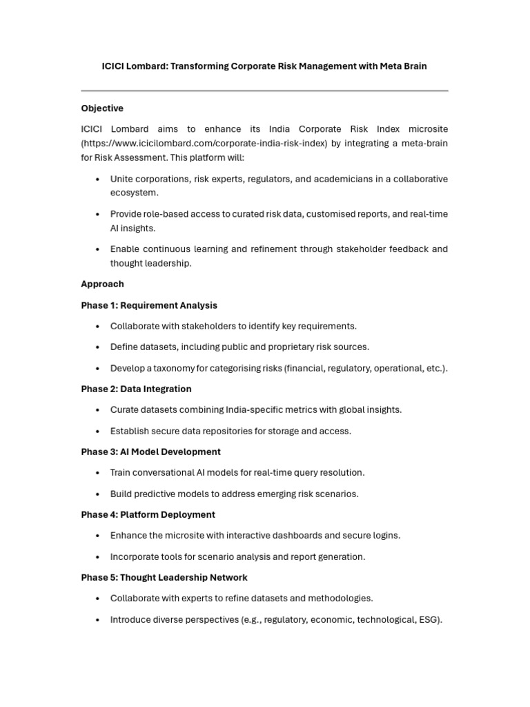 Corporate India Risk Acessment-ICICI Lombard POL | PDF | Artificial ...