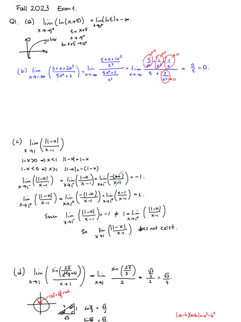 Math102Fa23 E1Sol | PDF
