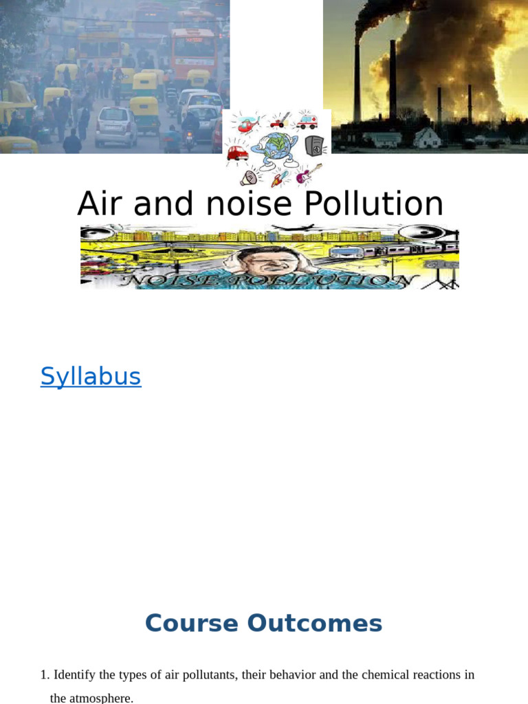 Introduction To Air and Noise Pollution. | PDF | Atmosphere Of Earth ...