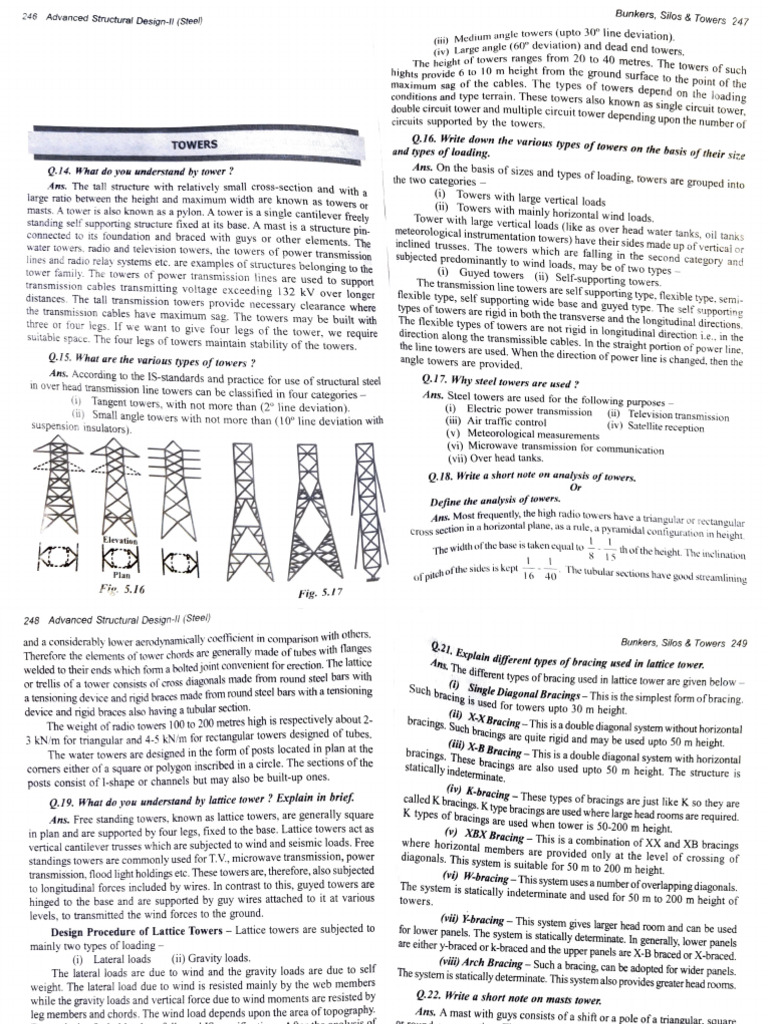 Types and Analysis of Steel Towers | PDF | Electric Power Transmission ...