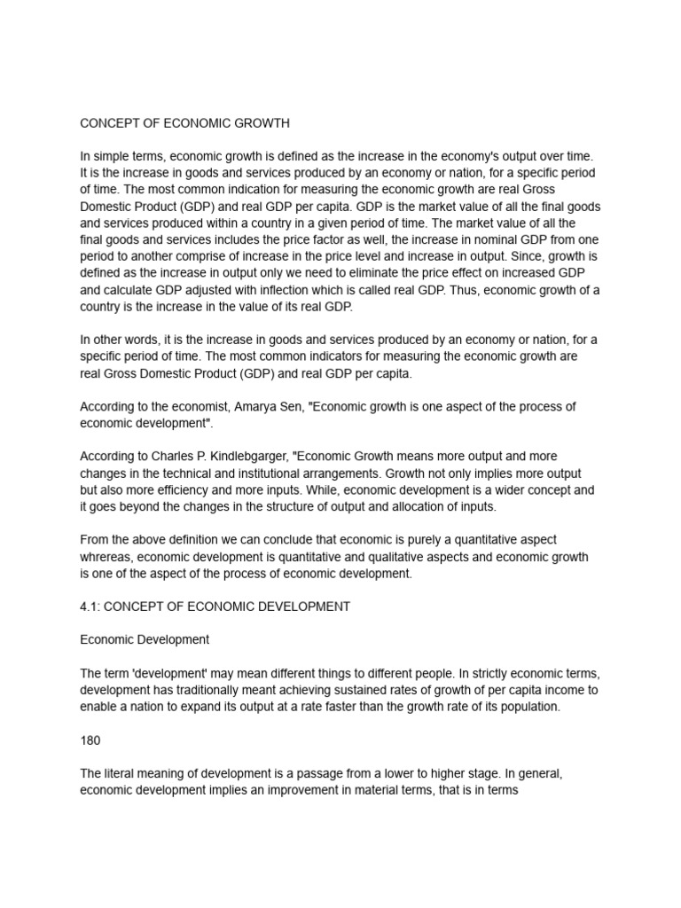 Economic Growth vs. Economic Development | PDF | Unemployment ...