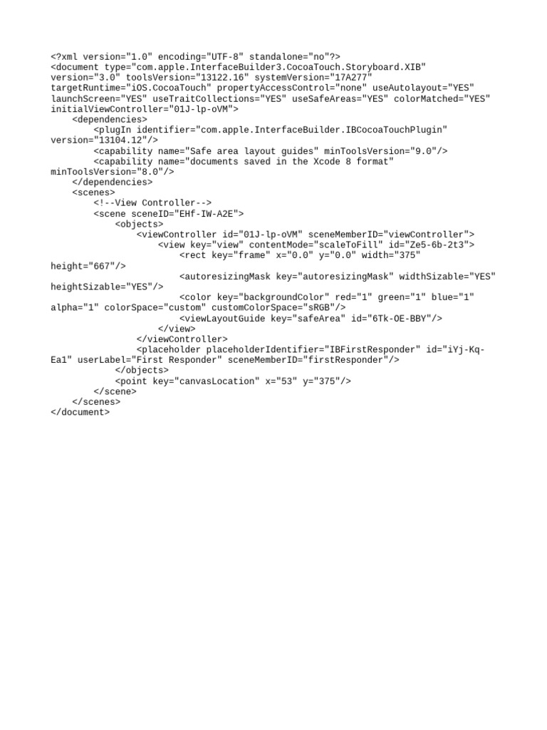 iOS Storyboard XML Structure Guide | PDF
