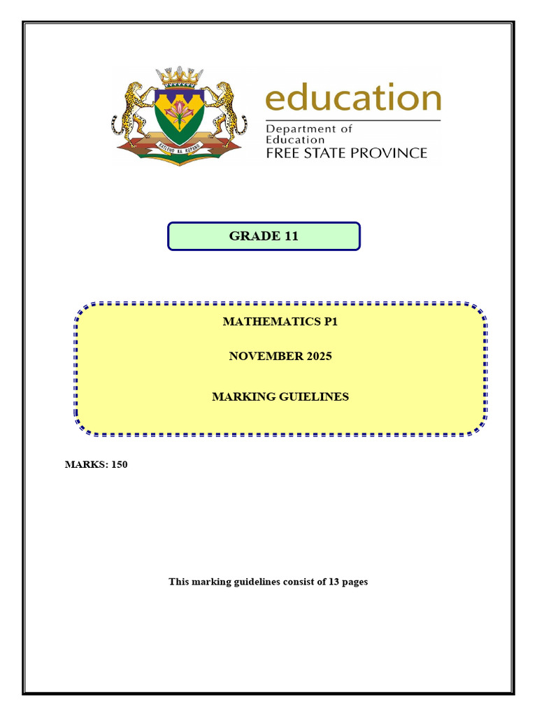 Grade 11 Mathematics Exam Guidelines | PDF | Mathematical Objects ...