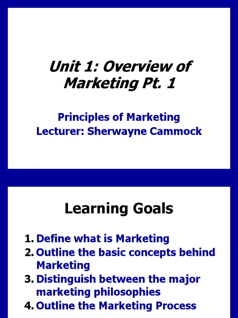 basics of marketing management pdf
