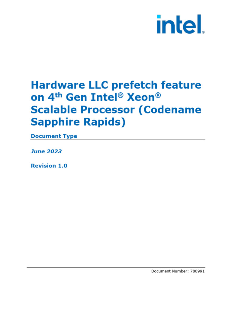 LLC Prefetch Feature for Intel Xeon 4th Gen | PDF | Cpu Cache | Central ...