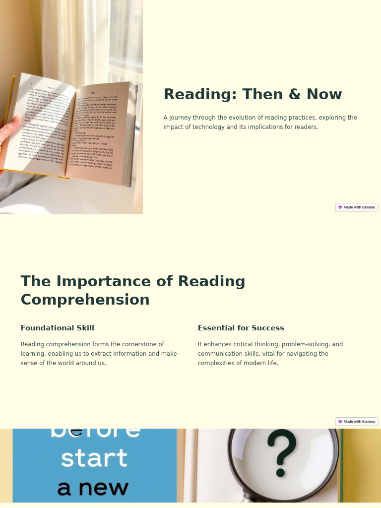 Evolution of Reading Practices Today | PDF | Reading Comprehension ...