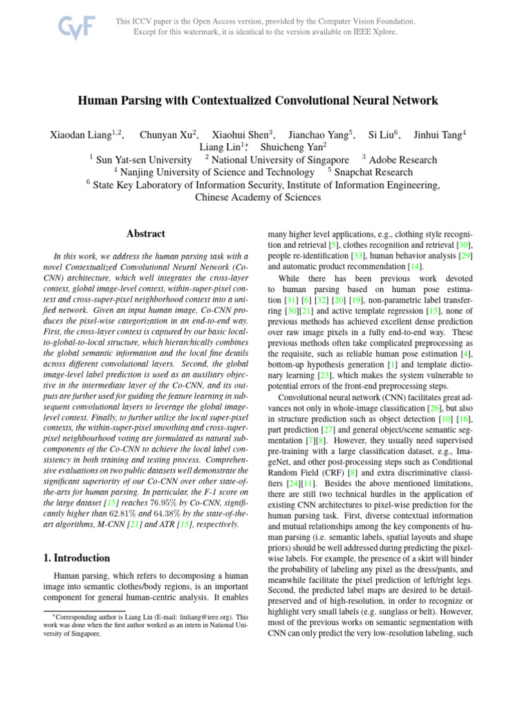 Contextualized CNN for Human Parsing | PDF | Image Segmentation | Image ...