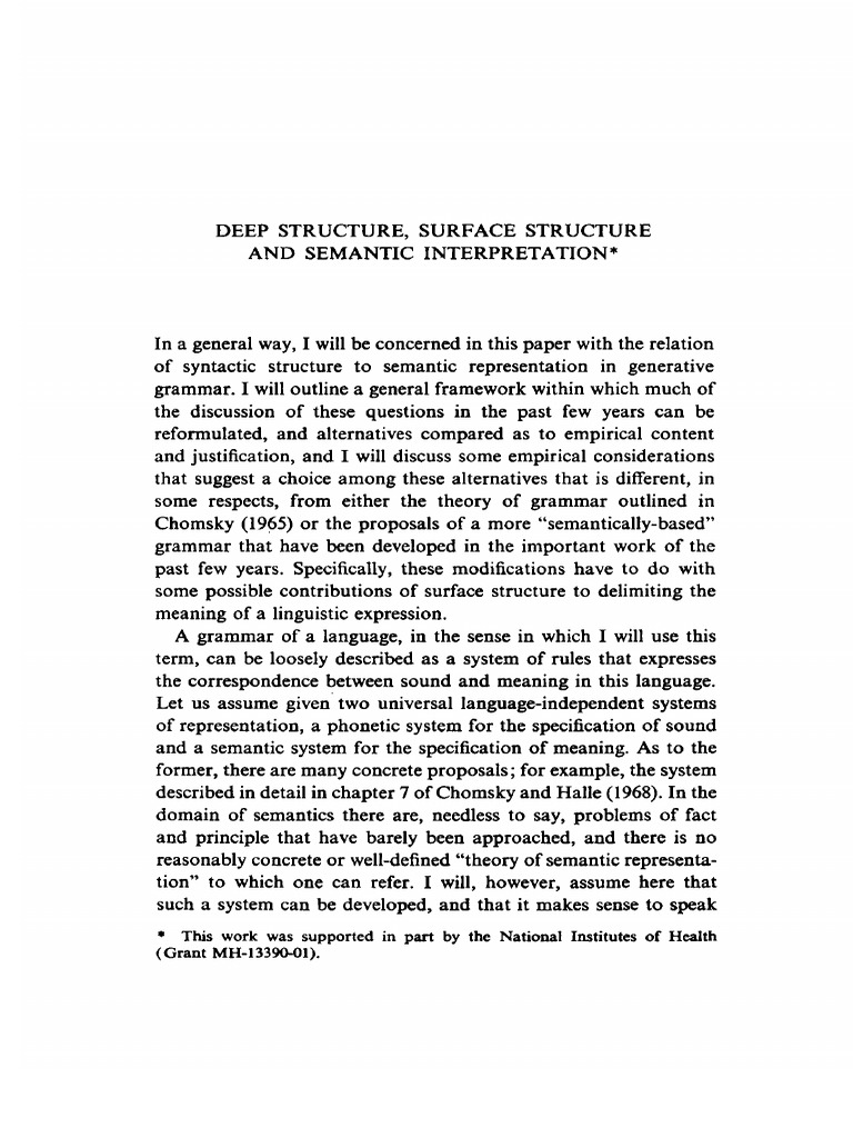 Syntactic and Semantic Structures in Grammar | PDF | Semantics ...